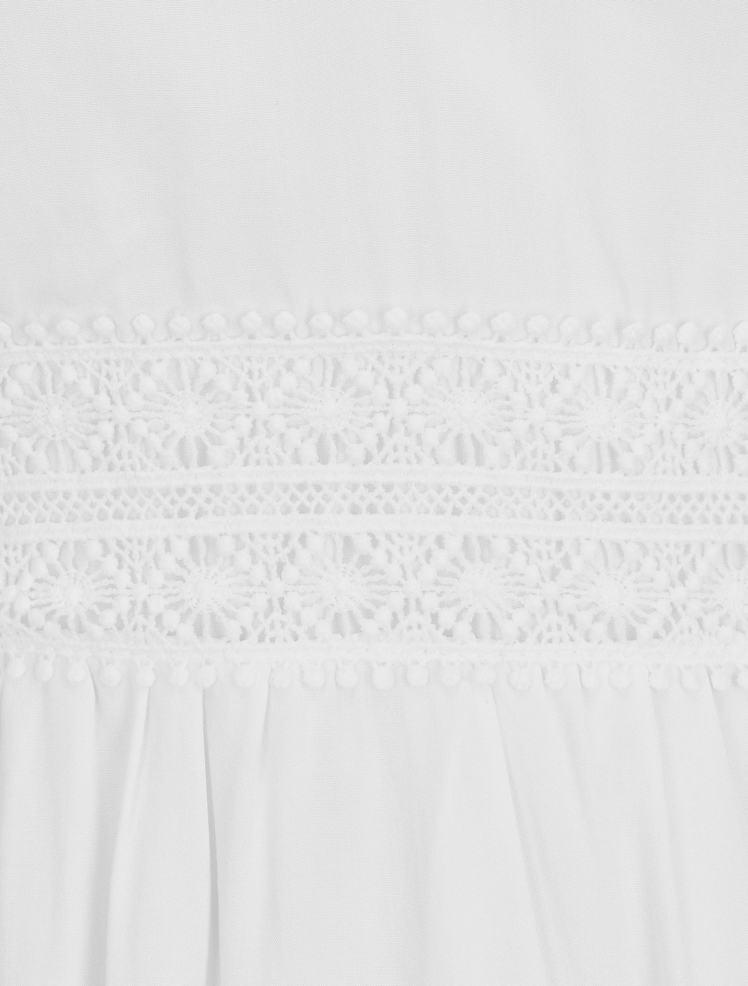 Robe courte unie et broderies - Blanc - 3