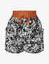 Short à taille haute style corset imprimé tropical - Noir - 1