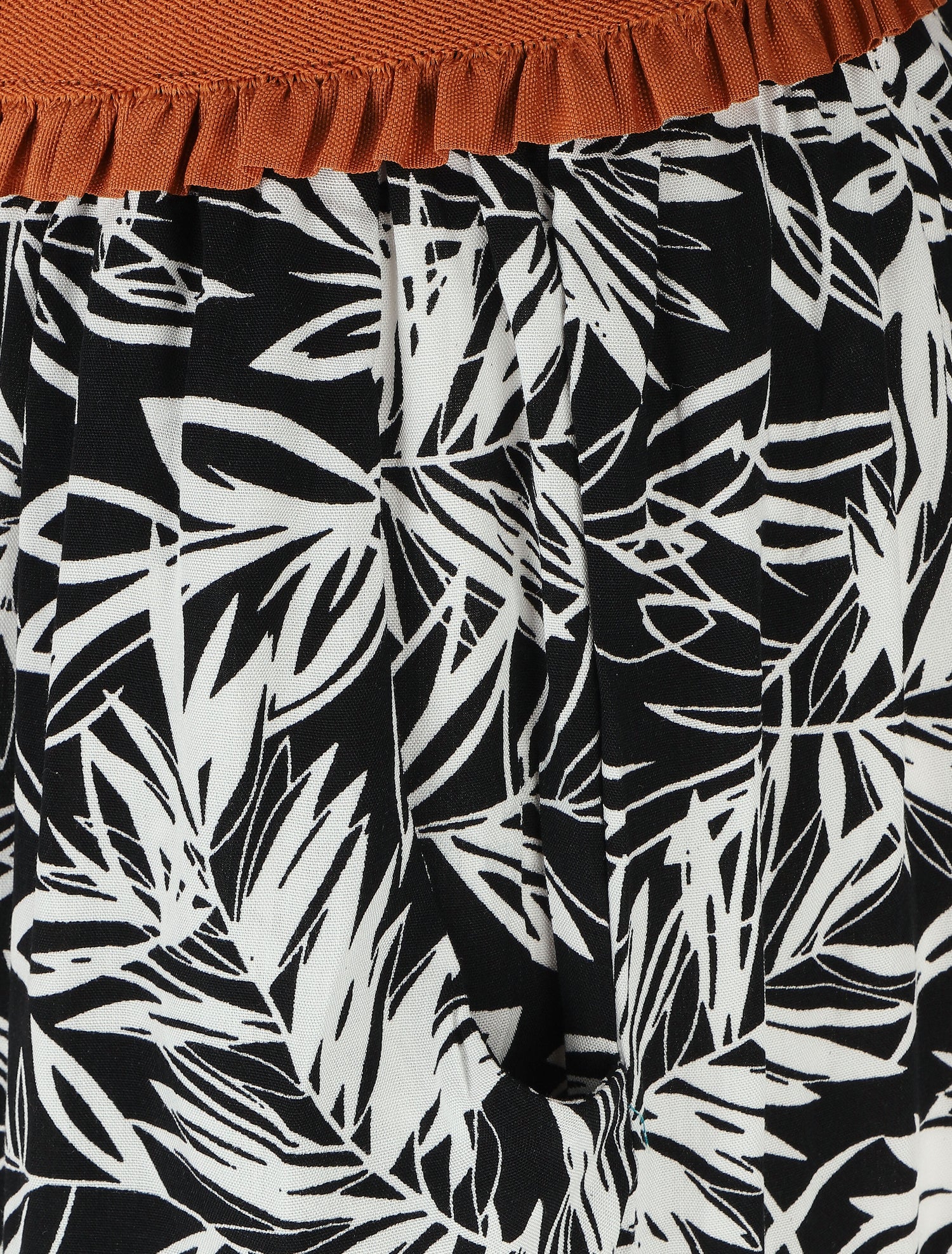 Short à taille haute style corset imprimé tropical - Noir - 3