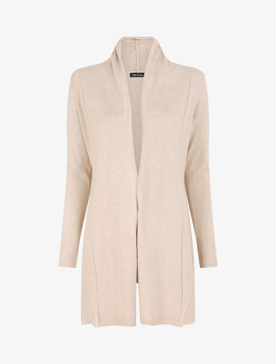 Gilet basique en maille - Beige - 1