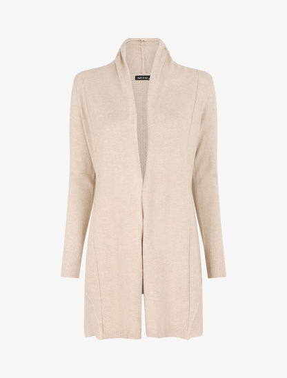 Gilet basique en maille - Beige - 1