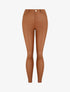 Pantalon slim effet ciré - Camel - 1