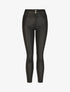 Pantalon taille haute en simili - Noir - 1