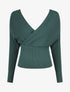 Pull côtelé ajusté col cache-coeur - Vert foncé - 4
