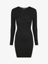 Robe unie moulante col cache-coeur - Noir - 1