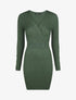 Robe unie moulante col cache-coeur - Vert - 1