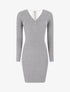 Robe pull côtelé à dos ajouré - Gris clair - 4