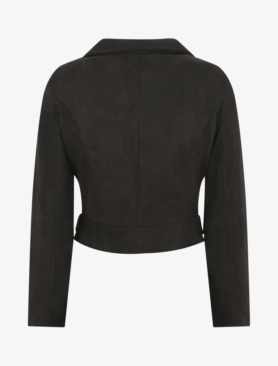 Veste en suédine style perfecto - Noir - 2