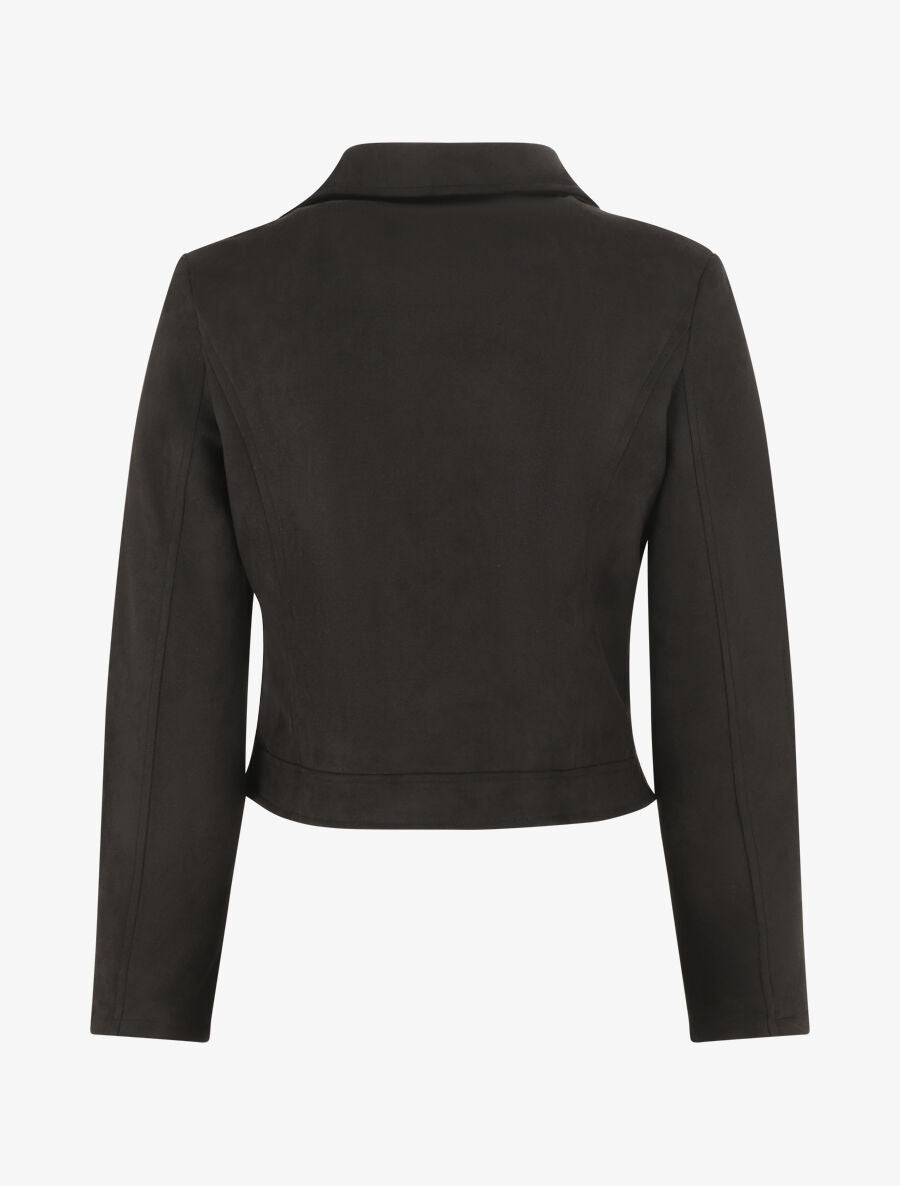 Veste zippée en suédine - Noir - 2