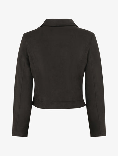 Veste zippée en suédine - Noir - 2