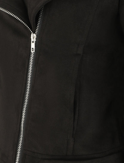 Veste zippée en suédine - Noir - 3