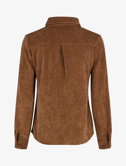 Surchemise en velours cotelé - Marron - 2