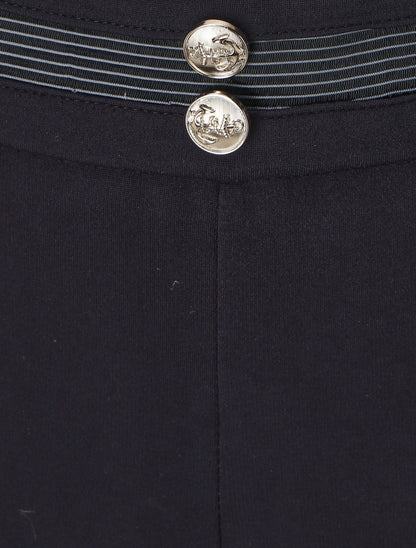 Pantalon slim à taille haute - Marine - 3