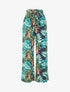 Pantalon ample à imprimé feuillage - Vert - 4