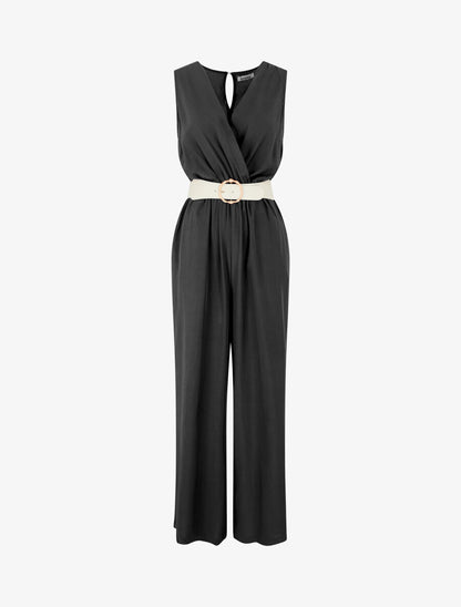Combinaison fluide sans manches - Noir - 1