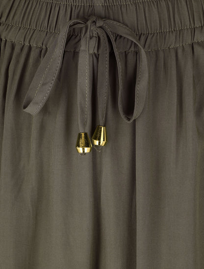 Pantalon ample à taille élastiquée - Kaki - 3