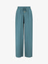 Pantalon ample à taille élastiquée - Bleu canard - 1
