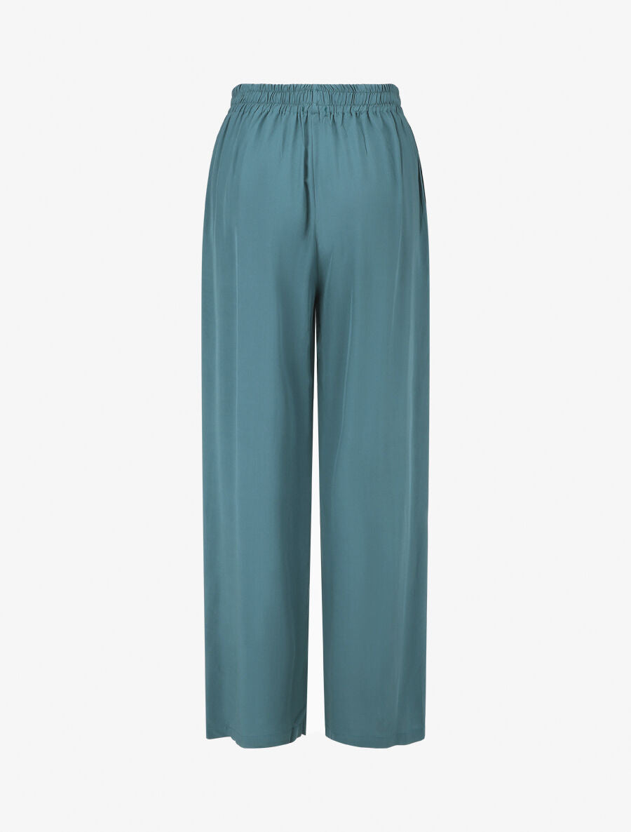 Pantalon ample à taille élastiquée - Bleu canard - 2