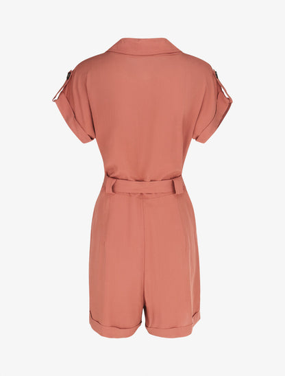 Combishort droite unie manches courtes - Vieux rose - 2