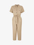 Combinaison unie boutonnée - Beige - 5
