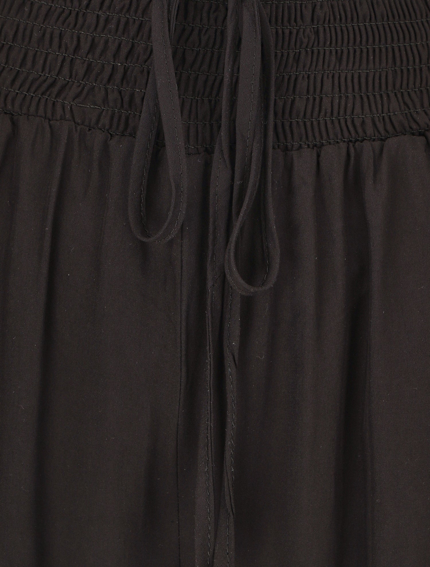 Pantalon fluide uni à poches - Noir - 3