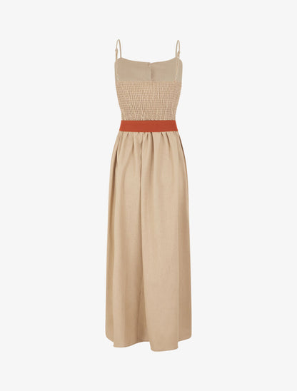 Robe unie effet lin - Beige - 2