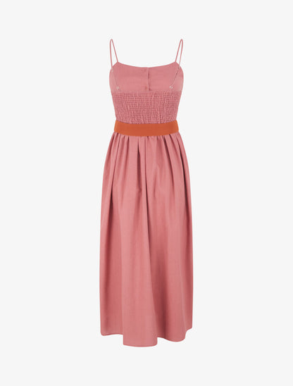 Robe unie effet lin - Vieux rose - 2