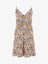 Robe mi-longue imprimé fleuri - Noir - 5