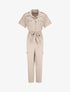 Combinaison ample à manches courtes - Beige - 1