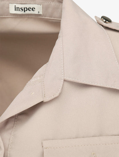 Combinaison ample à manches courtes - Beige - 3