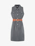 Robe unie style chemise sans manches - Gris foncé - 1