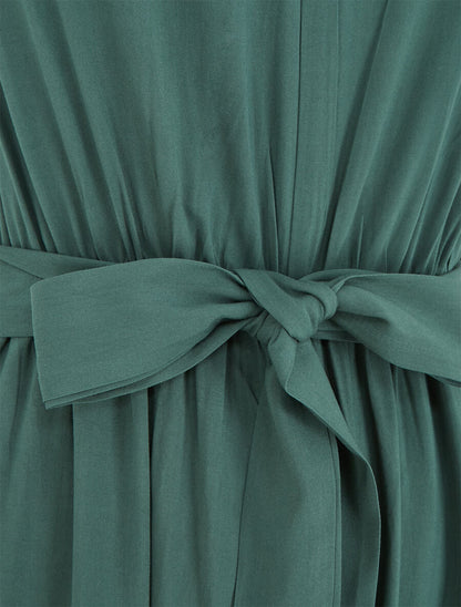 Combinaison fluide ceinturée - Vert sapin - 3