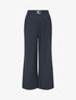 Pantalon ample taille haute à boucle style maillon - Marine - 5