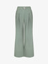 Pantalon ample taille haute à boucle style maillon - Vert gris - 1