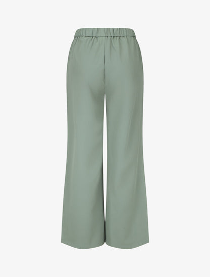 Pantalon ample taille haute à boucle style maillon - Vert gris - 2