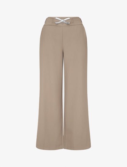Pantalon ample à boucle style noeud - Taupe - 4