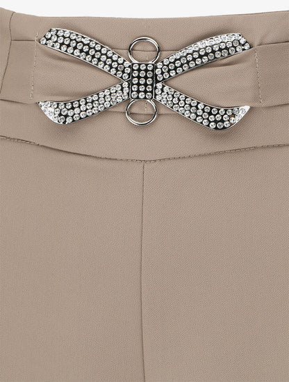 Pantalon ample à boucle style noeud - Taupe - 3