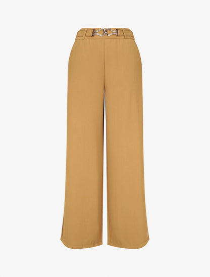 Pantalon ample à boucle fantaisie - Camel - 4