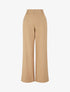 Pantalon ample effet lin à 2 boutons - Camel - 1
