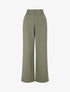 Pantalon ample effet lin à 2 boutons - Kaki - 1