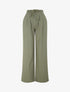 Pantalon large élastiqué effet lin - Kaki - 1