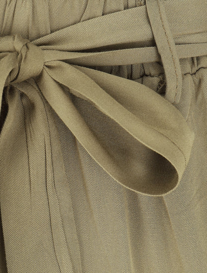 Pantalon fluide élastiqué - Kaki - 3