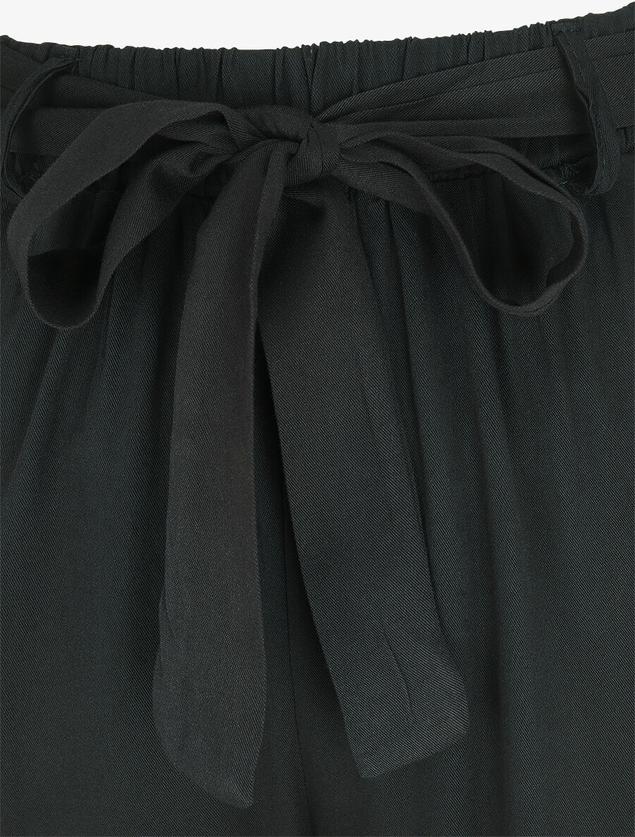 Pantalon fluide élastiqué - Noir - 3