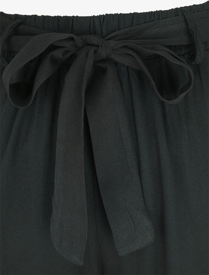Pantalon fluide élastiqué - Noir - 3
