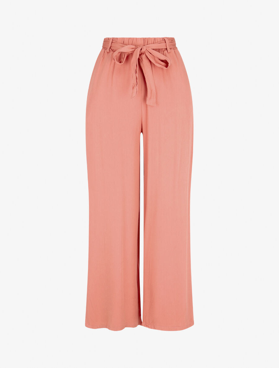 Pantalon fluide élastiqué - Corail - 4