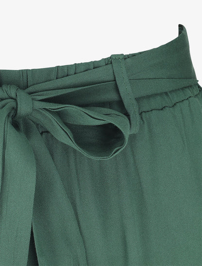 Pantalon fluide élastiqué - Vert sapin - 3