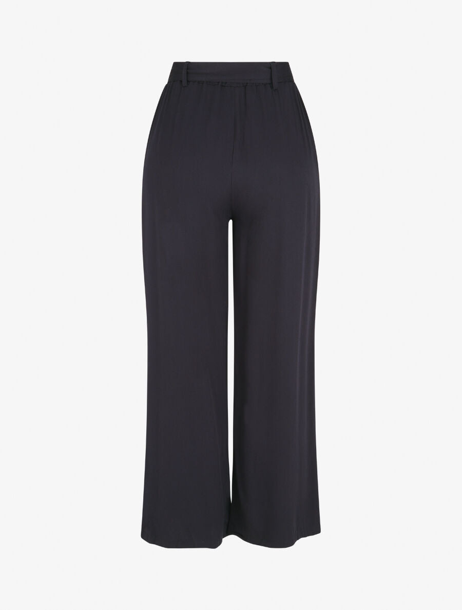 Pantalon fluide élastiqué - Marine - 2