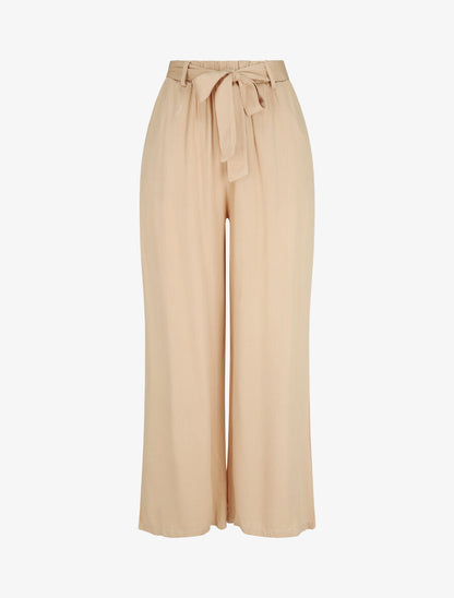 Pantalon fluide élastiqué - Beige - 4