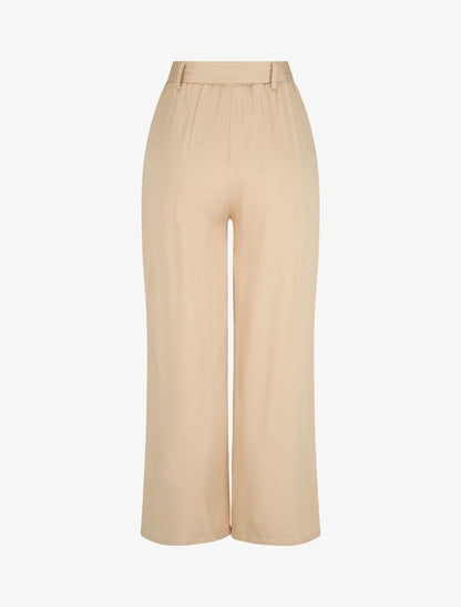 Pantalon fluide élastiqué - Beige - 2