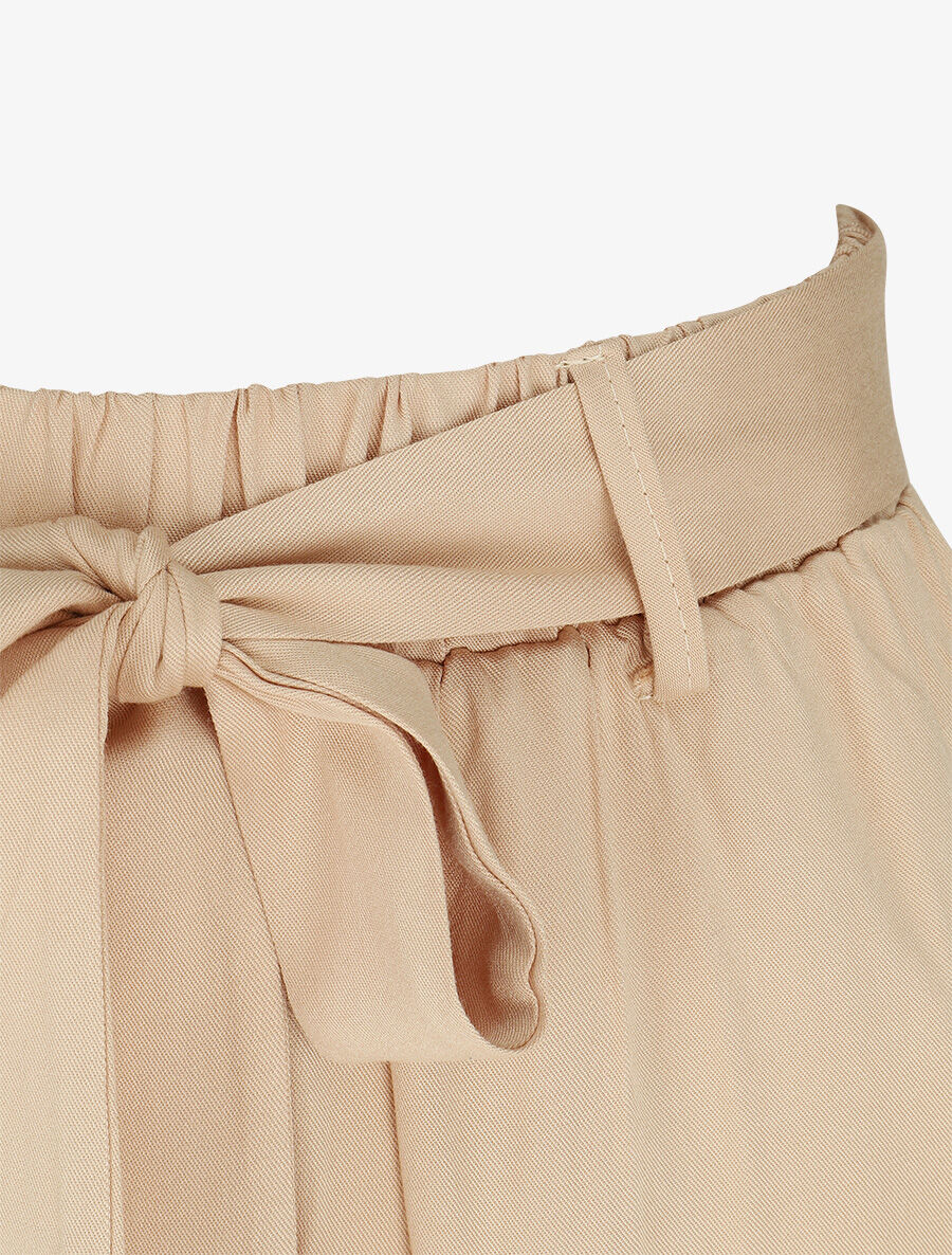 Pantalon fluide élastiqué - Beige - 3